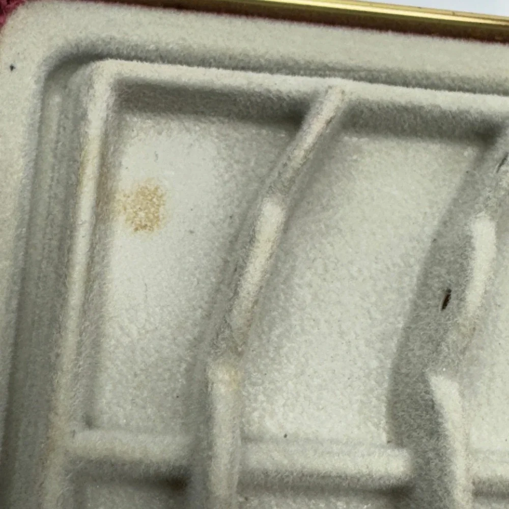 Vintage Jewelry Box Organizer Pink Velvet Lined Ring Earring‎ Storage 9